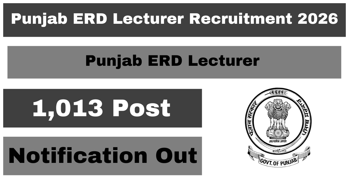 Punjab ERD Lecturer Recruitment 2026
