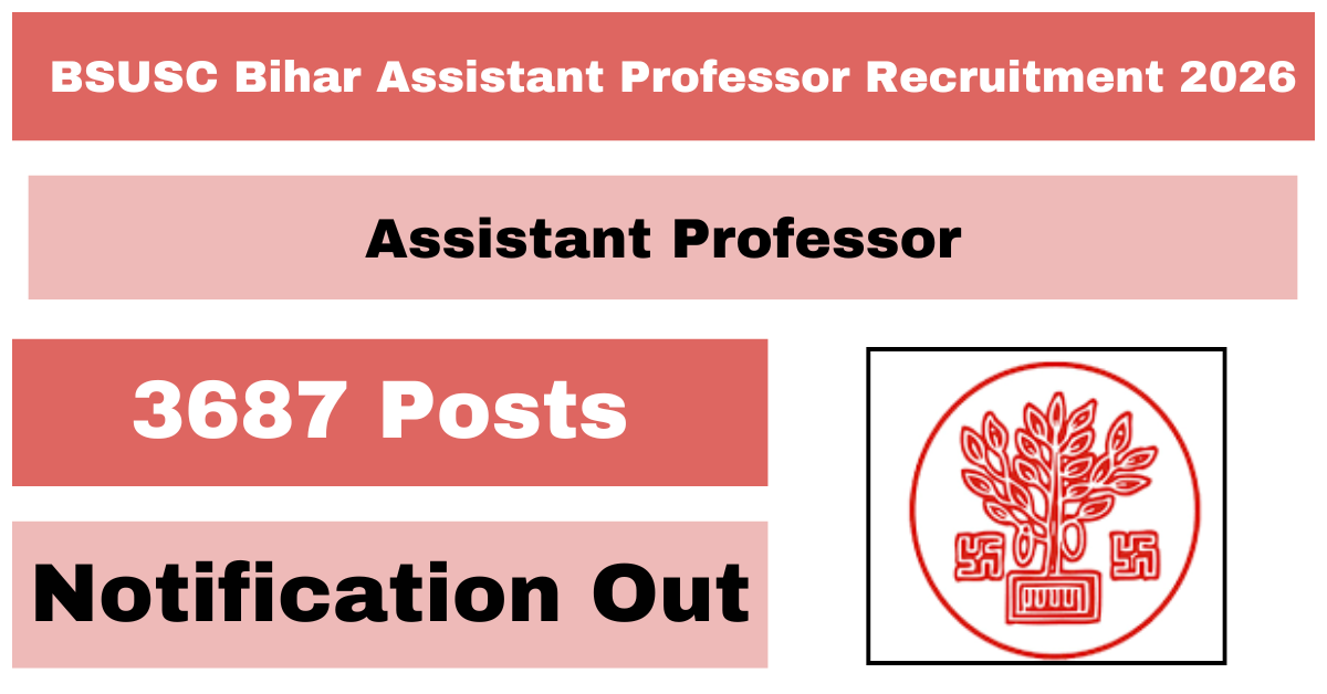 BSUSC Bihar Assistant Professor Recruitment 2026