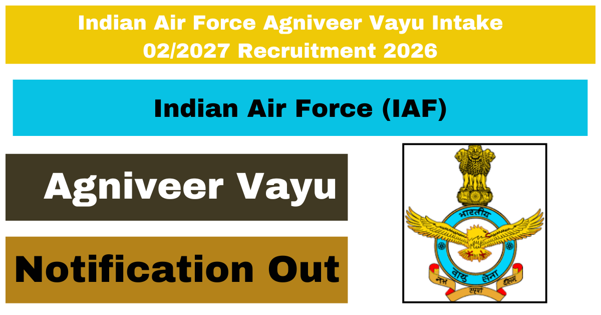 Indian Air Force Agniveer Vayu Intake 02/2027 Recruitment 2026