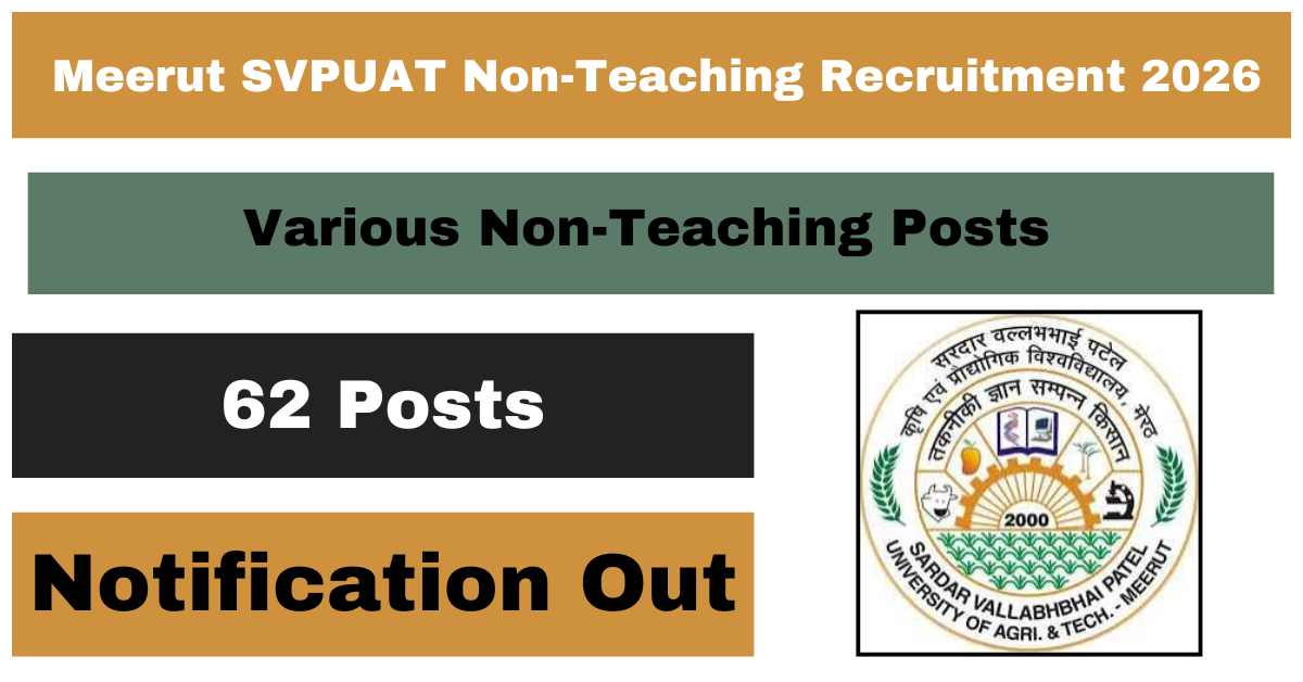 Meerut SVPUAT Non-Teaching Recruitment 2026